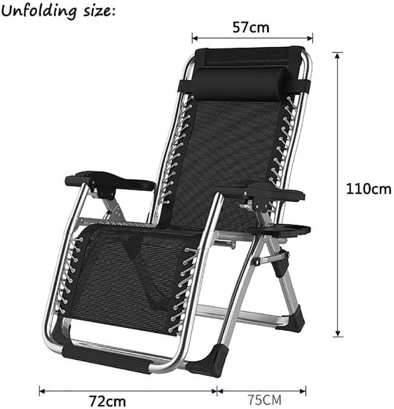 Silla Reclinable Gravedad Cero con Portavasos Negra