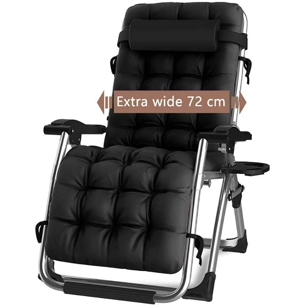Silla Reclinable Gravedad Cero con Portavasos Negra