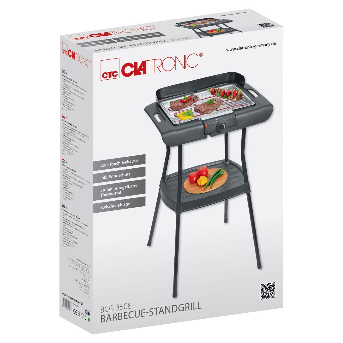 Clatronic BQS 3508 Barbacoa Eléctrica 2000W Negra