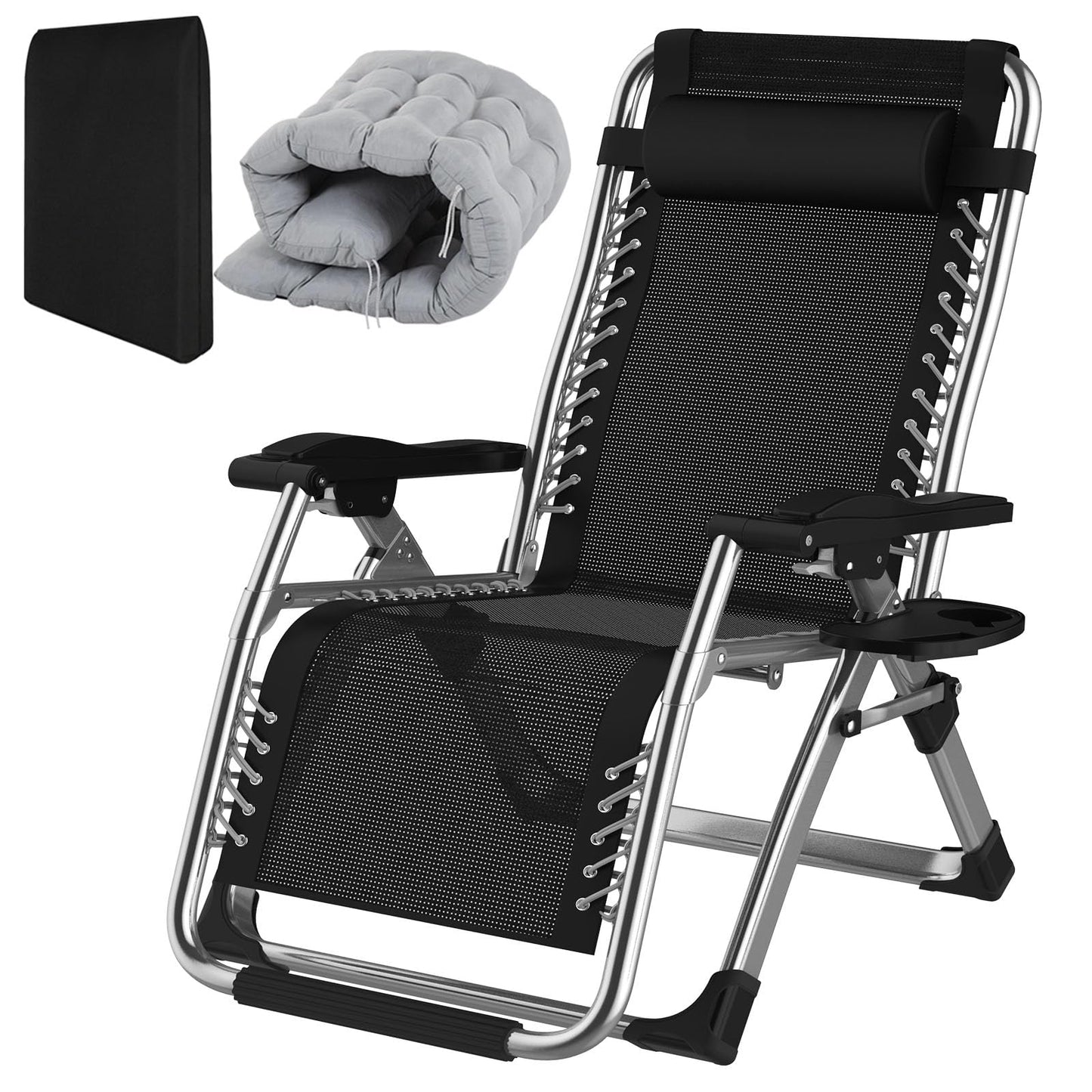 Fiutazge Tumbona Plegable con Cojín 72cm Gris