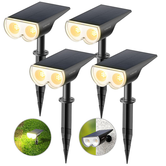 Linkind Foco Solar LED Exterior con Sensor de Luz [4 Pack]