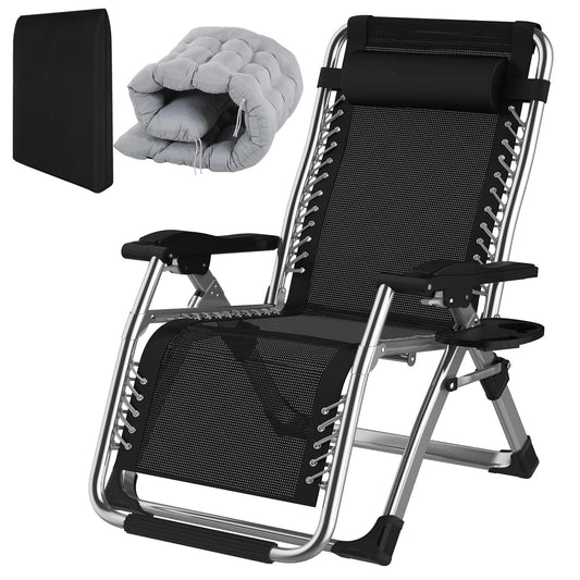 Fiutazge Tumbona Plegable con Cojín 72cm Gris